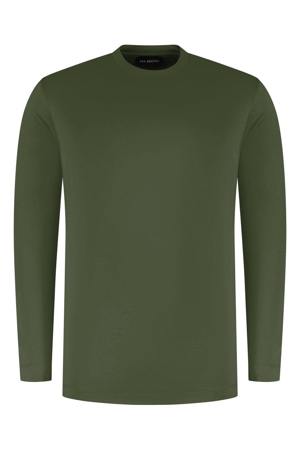 Les Brutes t-shirt longsleeve green tshirt lange mouw groen mercerised