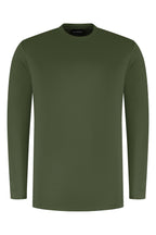 Les Brutes t-shirt longsleeve green tshirt lange mouw groen mercerised