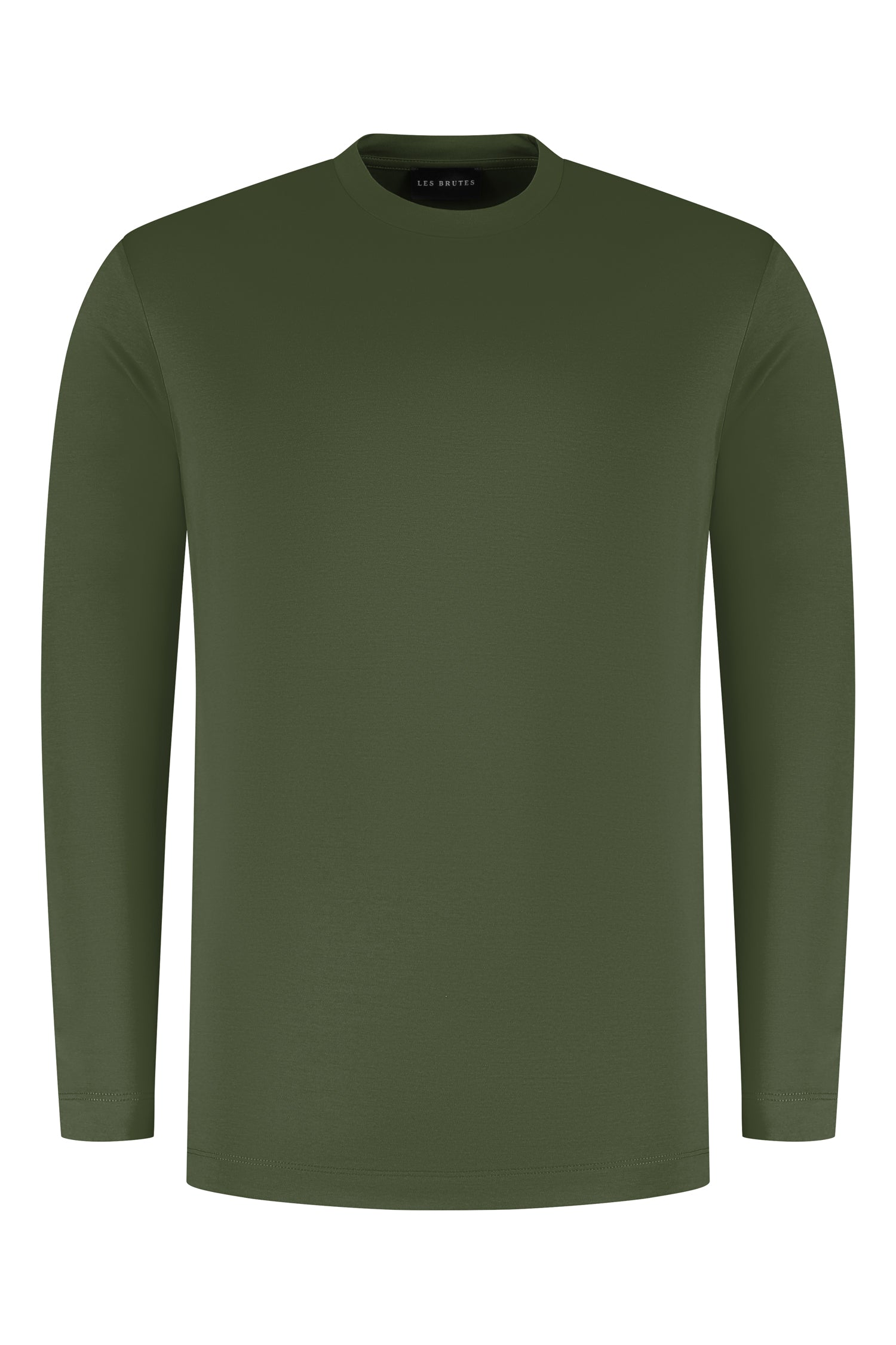 Les Brutes t-shirt longsleeve green tshirt lange mouw groen mercerised