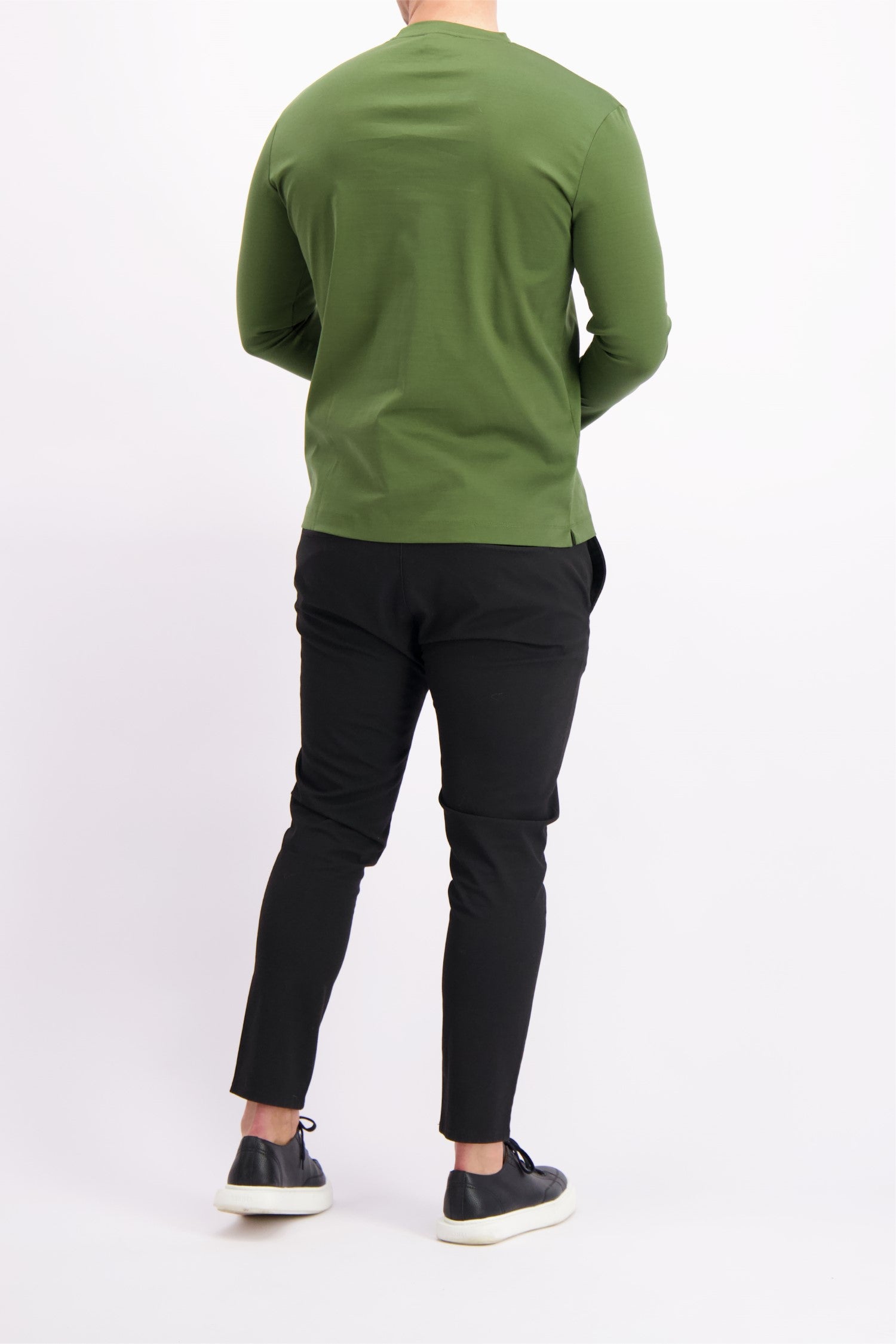 Les Brutes t-shirt longsleeve green tshirt lange mouw groen mercerised