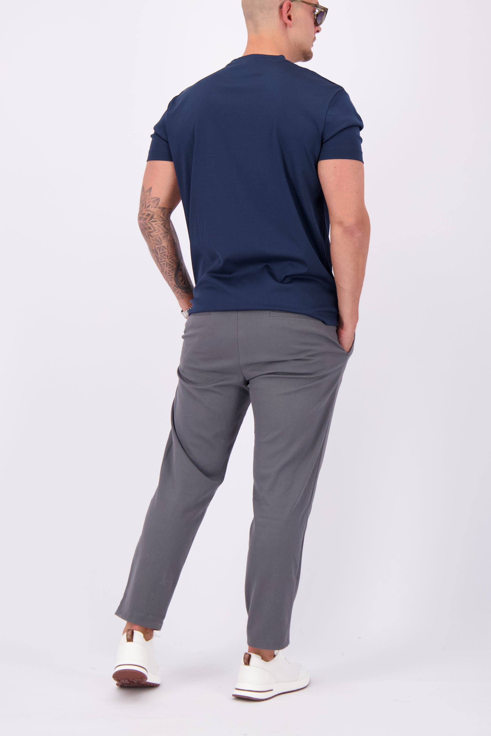 Les Brutes mercerised tshirt Navy blue glans t-shirt donkerblauw marine blauw