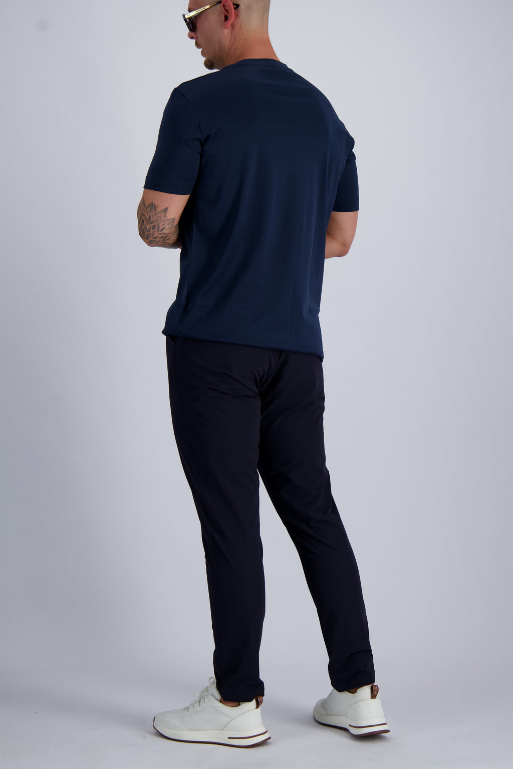 Les Brutes mercerised tshirt Navy blue glans t-shirt donkerblauw marine blauw
