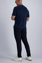 Les Brutes mercerised tshirt Navy blue glans t-shirt donkerblauw marine blauw