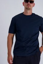 Les Brutes mercerised tshirt Navy blue glans t-shirt donkerblauw marine blauw