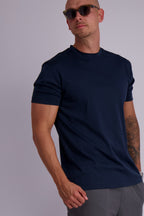 Les Brutes mercerised tshirt Navy blue glans t-shirt donkerblauw marine blauw