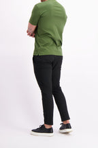 Les Brutes mercerised tshirt olive green army glans t-shirt groen
