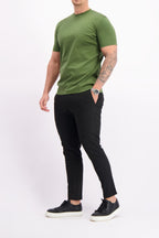 Les Brutes mercerised tshirt olive green army glans t-shirt groen