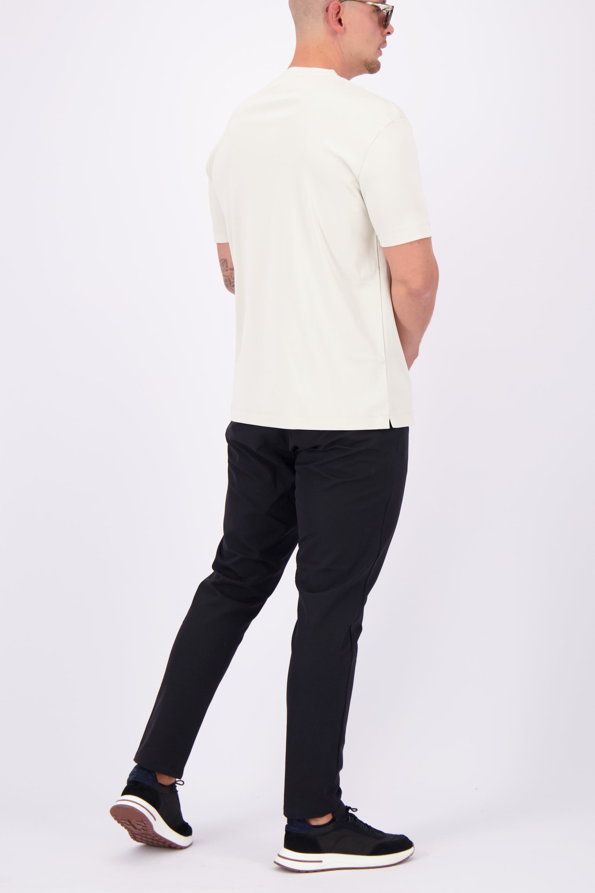 Mercerised tshirt pearl white beige creme glans t-shirt 
