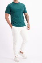 Les Brutes mercerised tshirt petrol glans t-shirt groen 