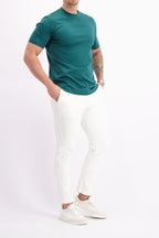 Les Brutes mercerised tshirt petrol glans t-shirt groen 