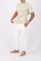 Les Brutes mercerised tshirt sand creme beige glans t-shirt creme beige