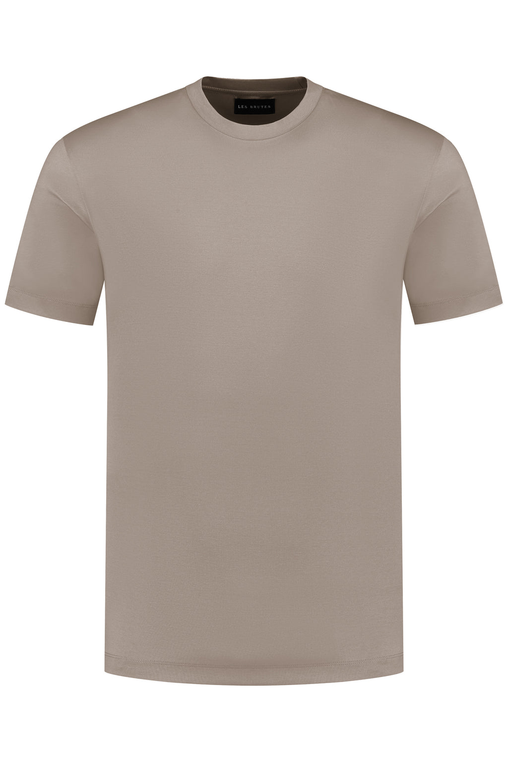 Les Brutes mercerised tshirt taupe glans t-shirt taupe beige