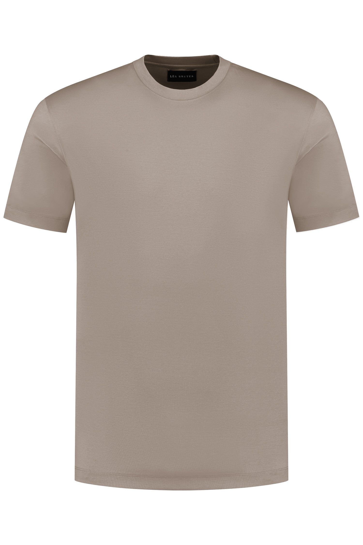 Les Brutes mercerised tshirt taupe glans t-shirt taupe beige