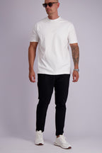 Mercerised tshirt glans tshirt wit white