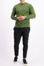 Les Brutes t-shirt longsleeve green tshirt lange mouw groen mercerised