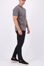 Les Brutes mercerised tshirt grey glans t-shirt grijs donker grijs