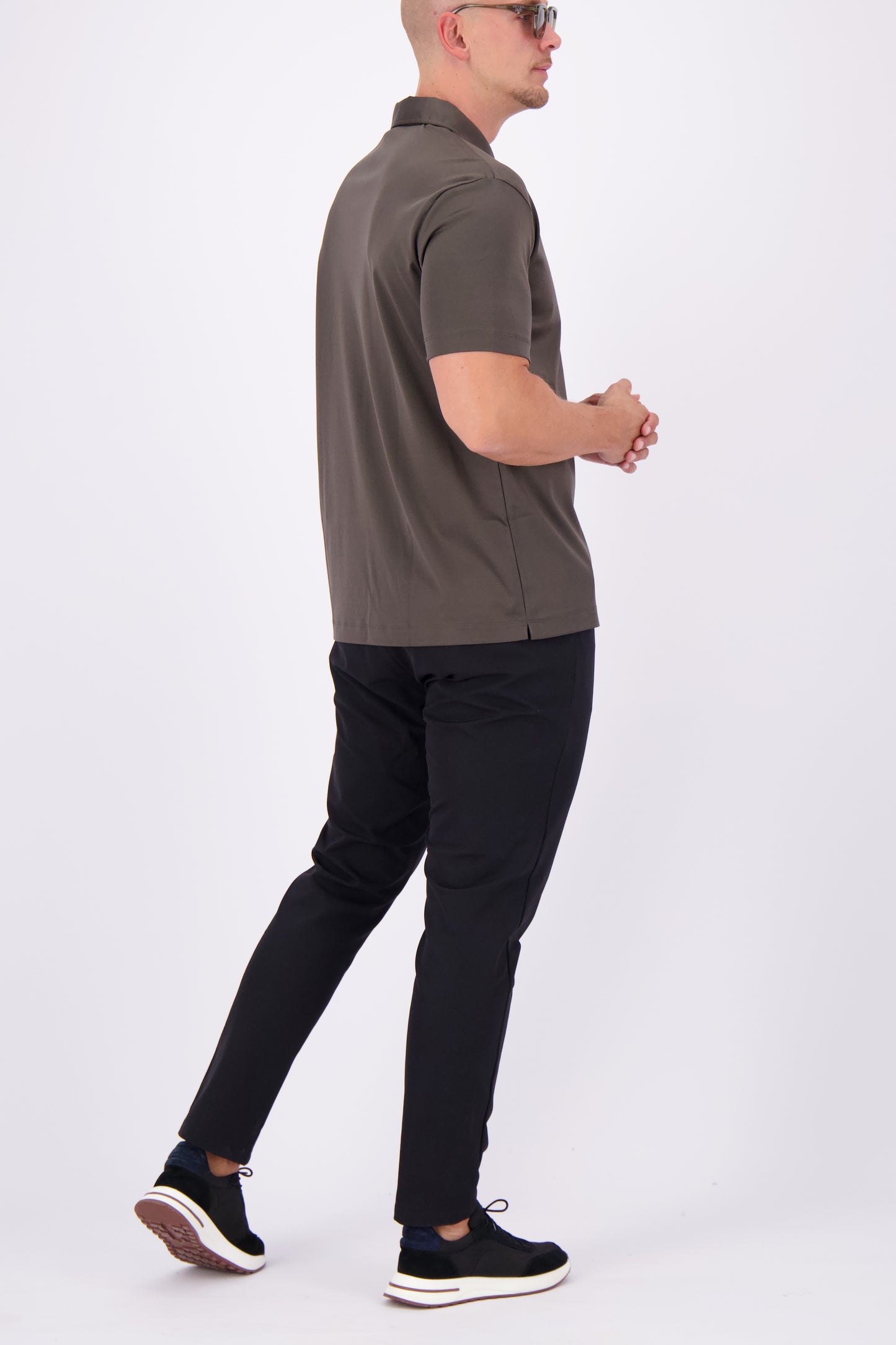 Les Brutes mercerised polo shirt dark forest green glans polo donkergroen
