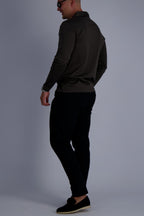 Les Brutes luxury polo in double mercerised cotton in color dark green. Premium mens wear with timeless design