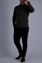 Les Brutes luxury polo in double mercerised cotton in color dark green. Premium mens wear with timeless design