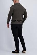 Les Brutes luxury polo in double mercerised cotton in color dark green. Premium mens wear with timeless design