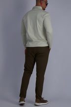 Les Brutes double mercerised cotton polo in long sleeve in color pearl white. Luxury polo and premium quality