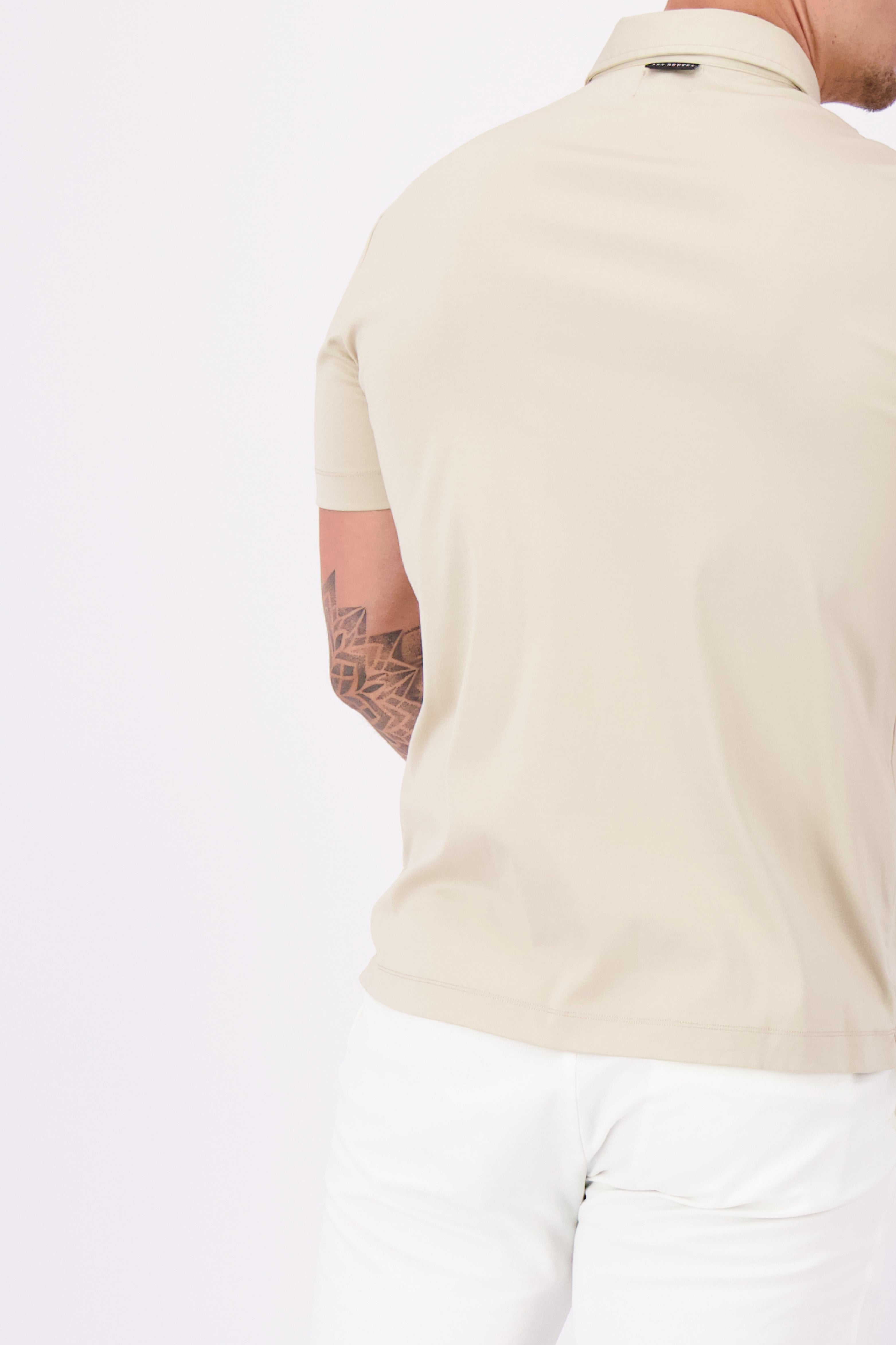 Polo mercerised supima sand polo heren beige