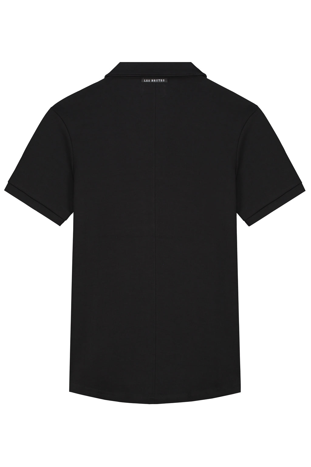 Les Brutes polo black polo reverse collar polo zwart