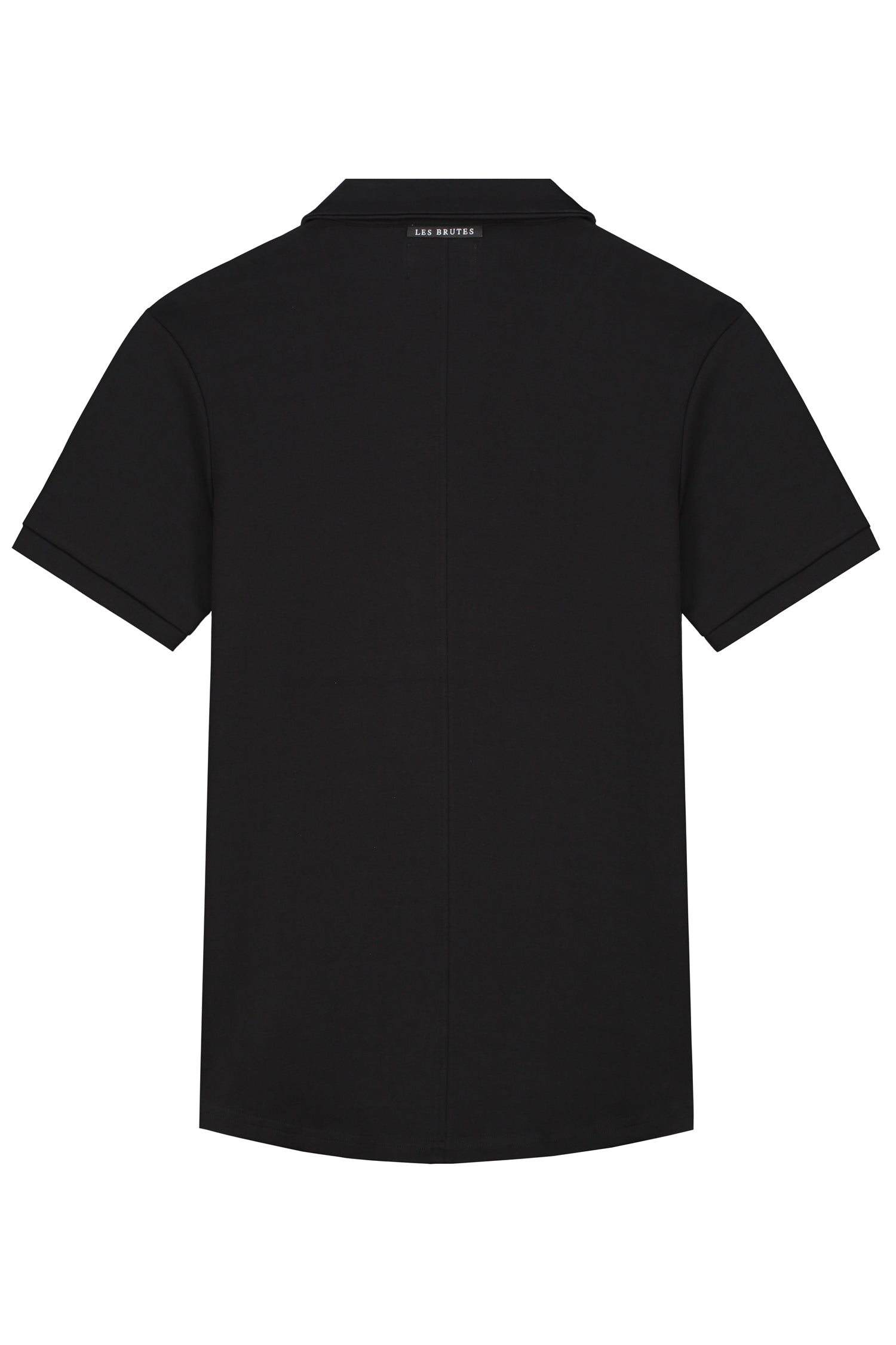 Les Brutes polo black polo reverse collar polo zwart