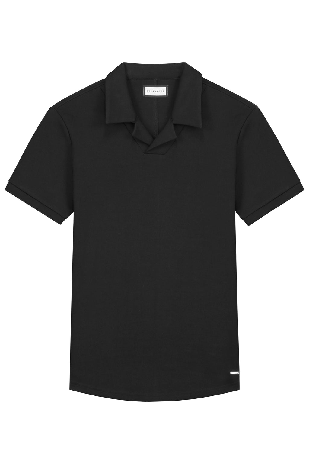 Les Brutes polo black polo reverse collar polo zwart