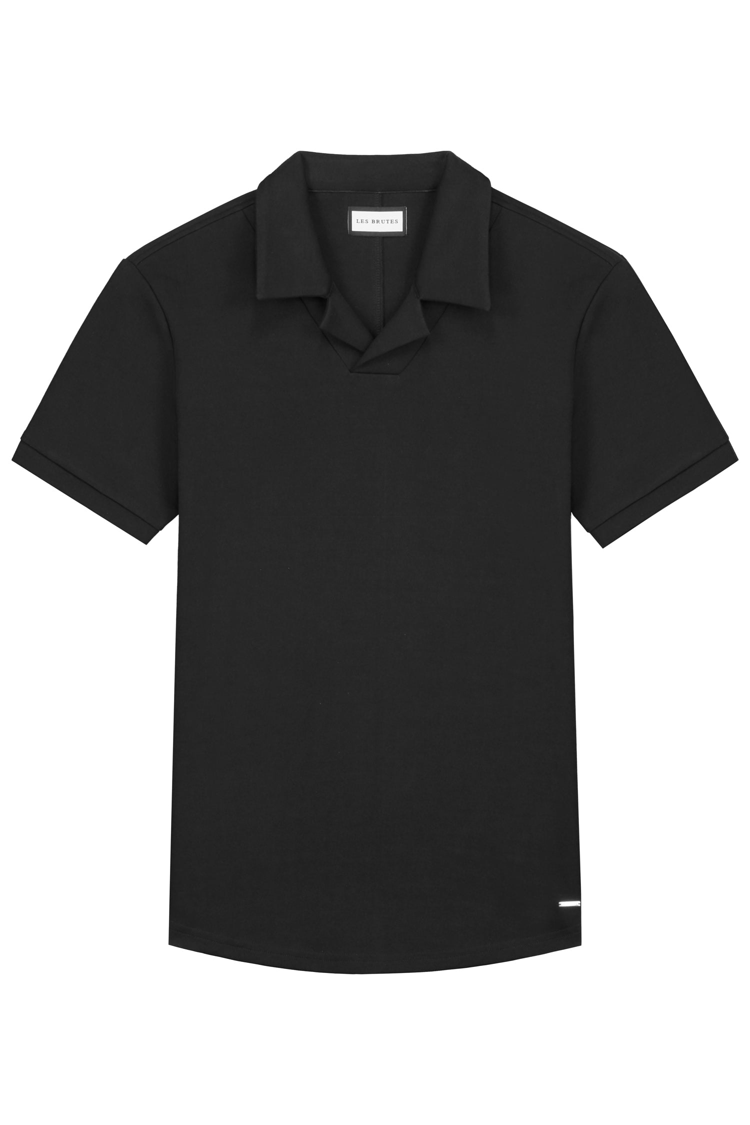 Les Brutes polo black polo reverse collar polo zwart