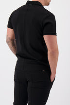 Les Brutes polo black polo reverse collar polo zwart