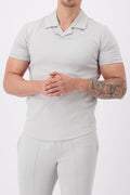 Les Brutes polo light grey polo reverse collar polo grijs lichtgrijs