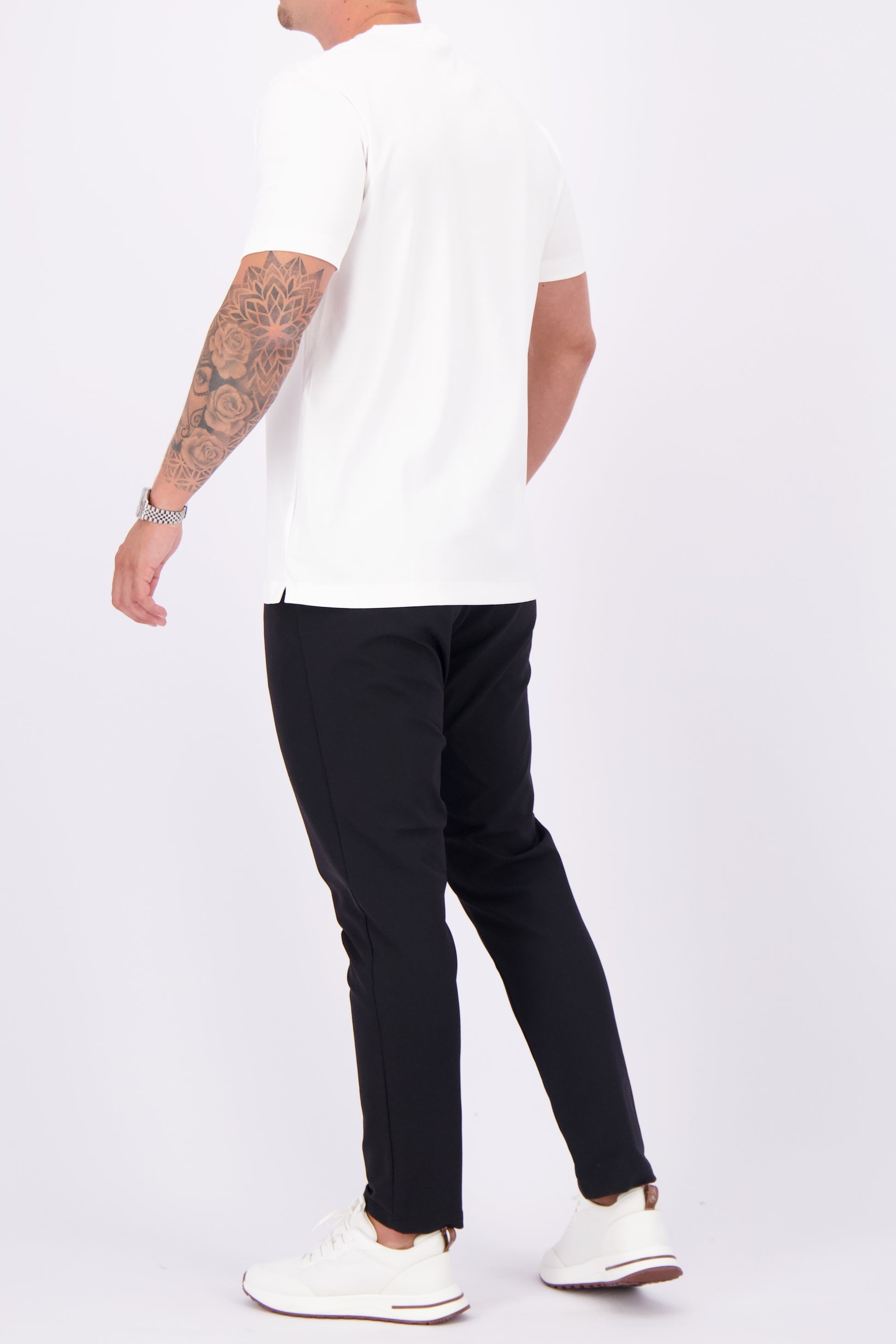 Mercerised tshirt glans tshirt wit white