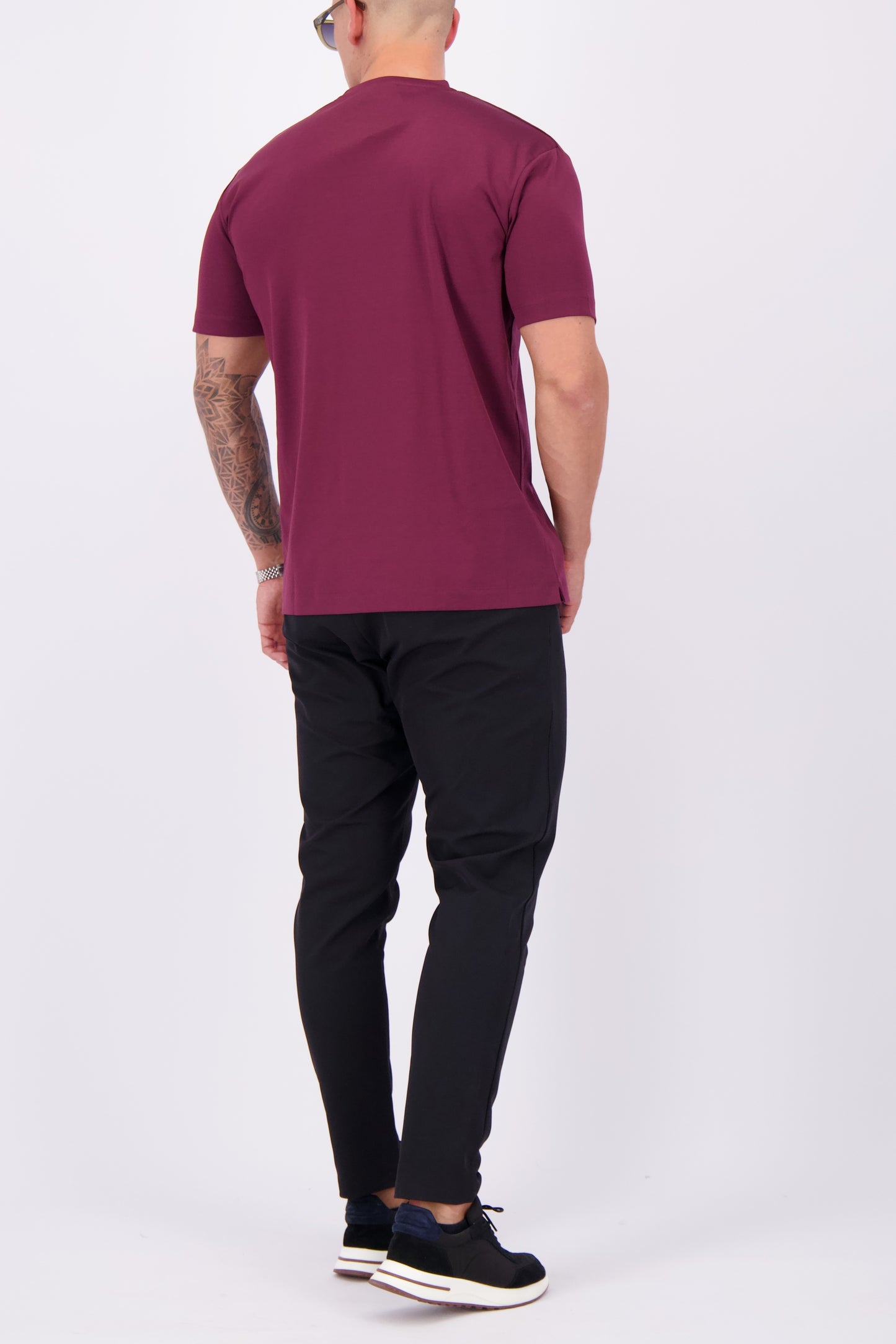 Les Brutes t-shirt bordeaux burgundy red mercerised