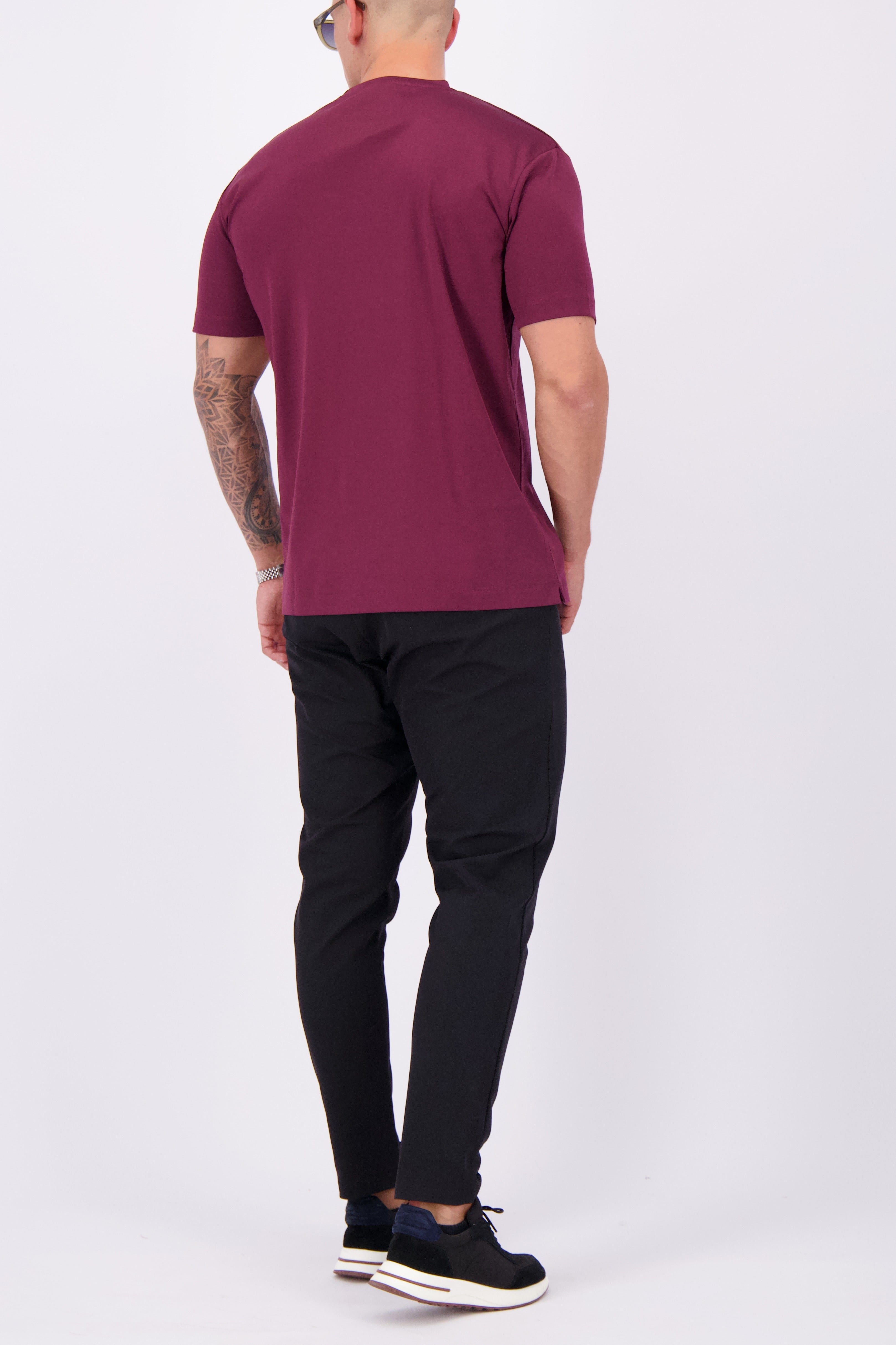 Les Brutes t-shirt bordeaux burgundy red mercerised