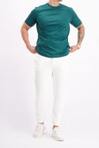 Les Brutes mercerised tshirt petrol glans t-shirt groen 
