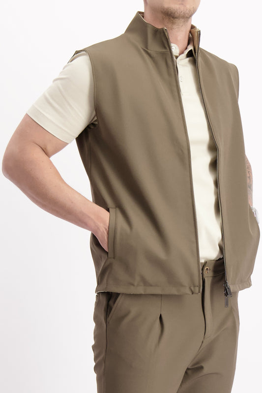 TECH BODYWARMER REVERSIBLE | BROWN+SAND
