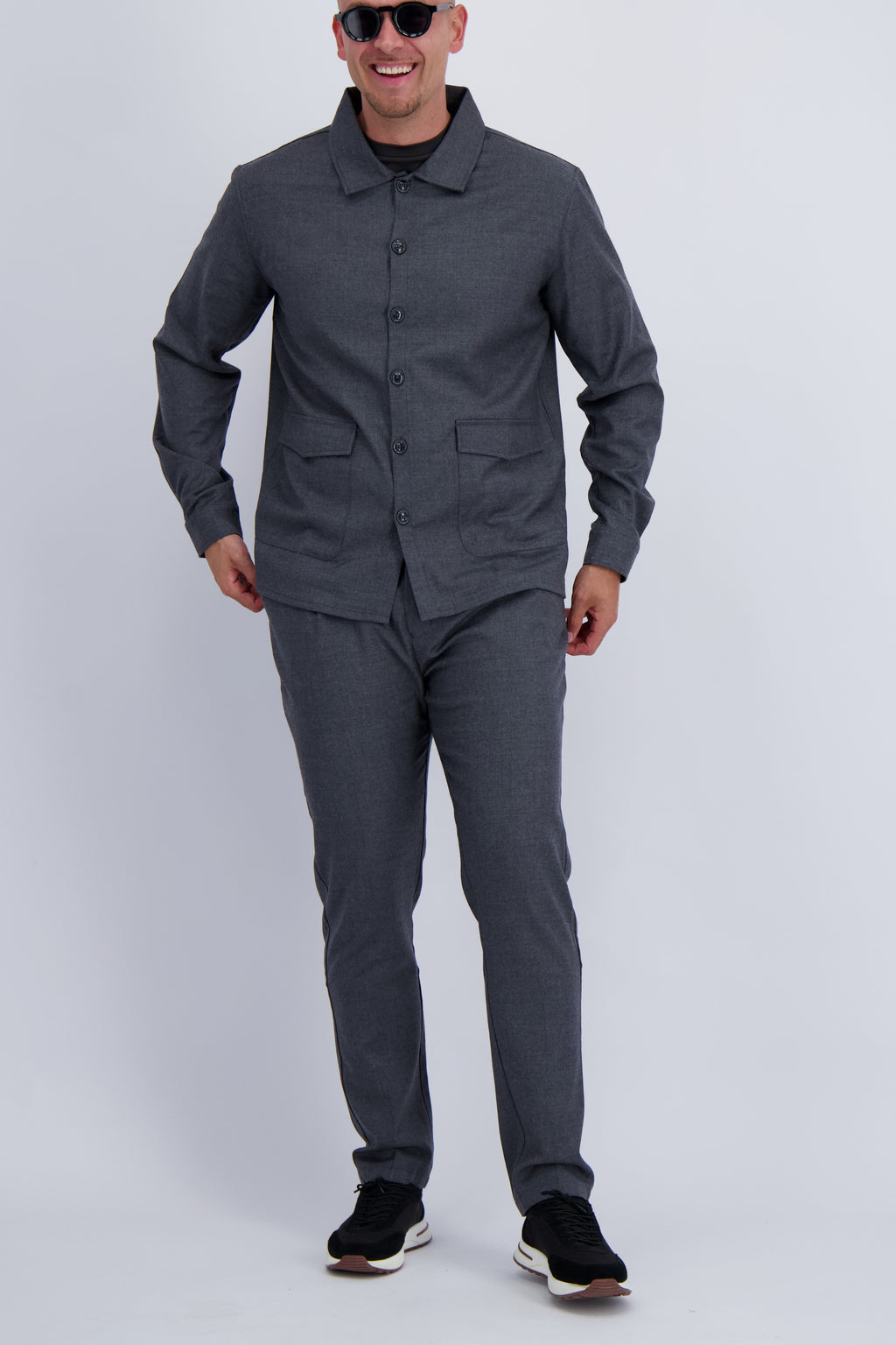 WOOL TECH OVERSHIRT | DARK GREY