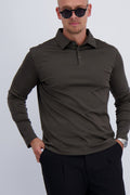 MERCERISED POLO LS | DARK FOREST