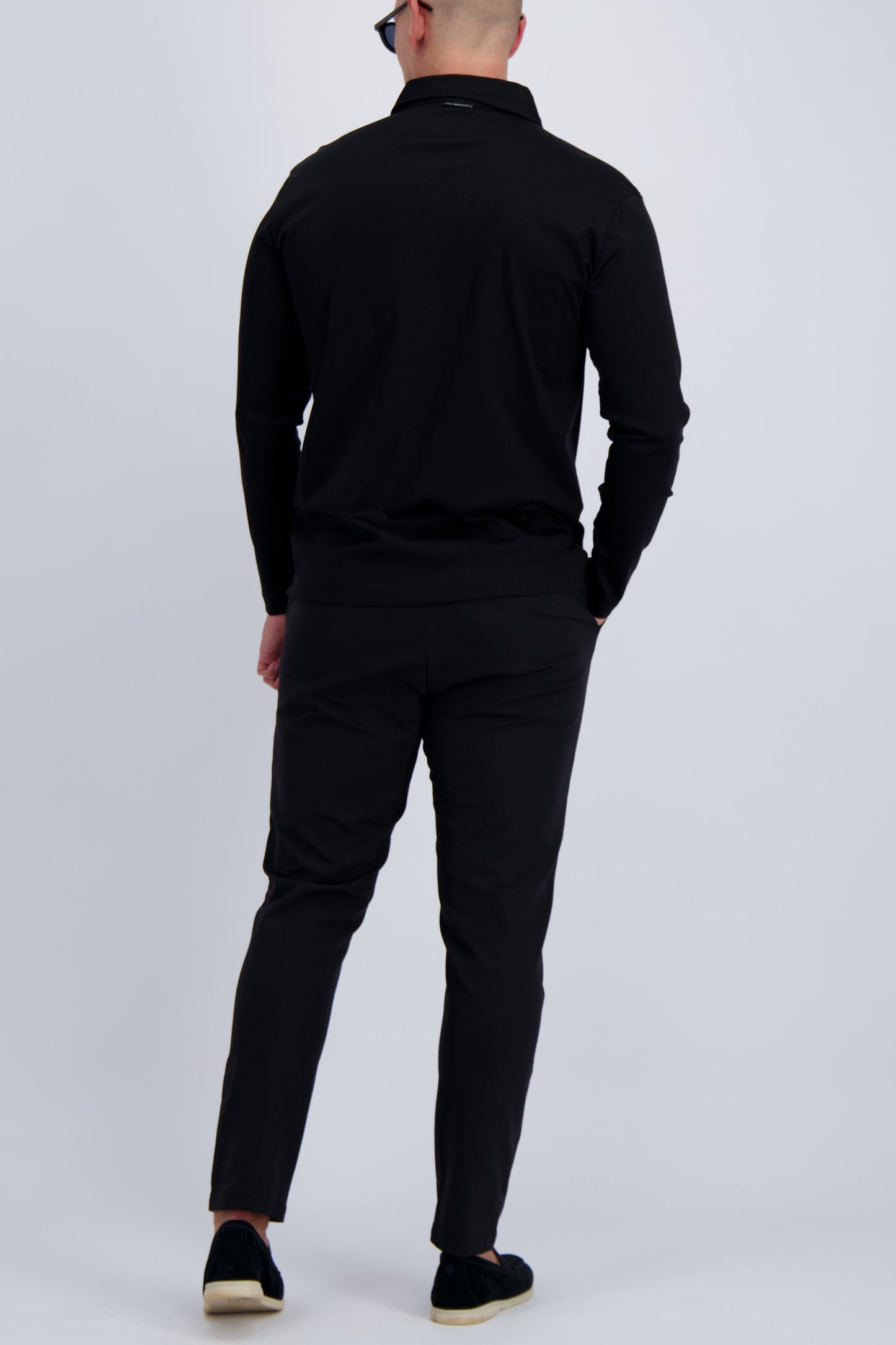 MERCERISED POLO LS | BLACK