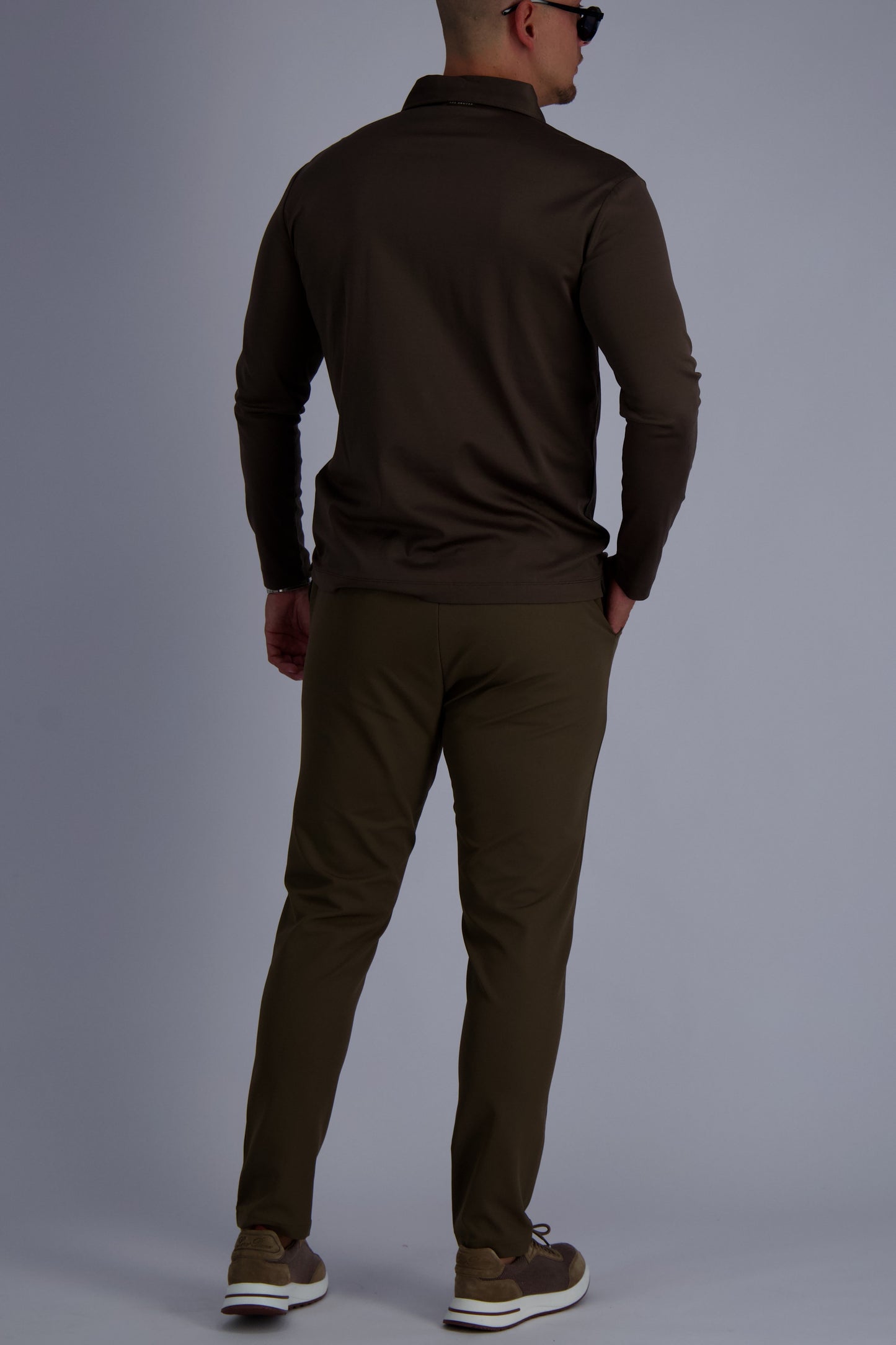 MERCERISED POLO LS | COFFEE