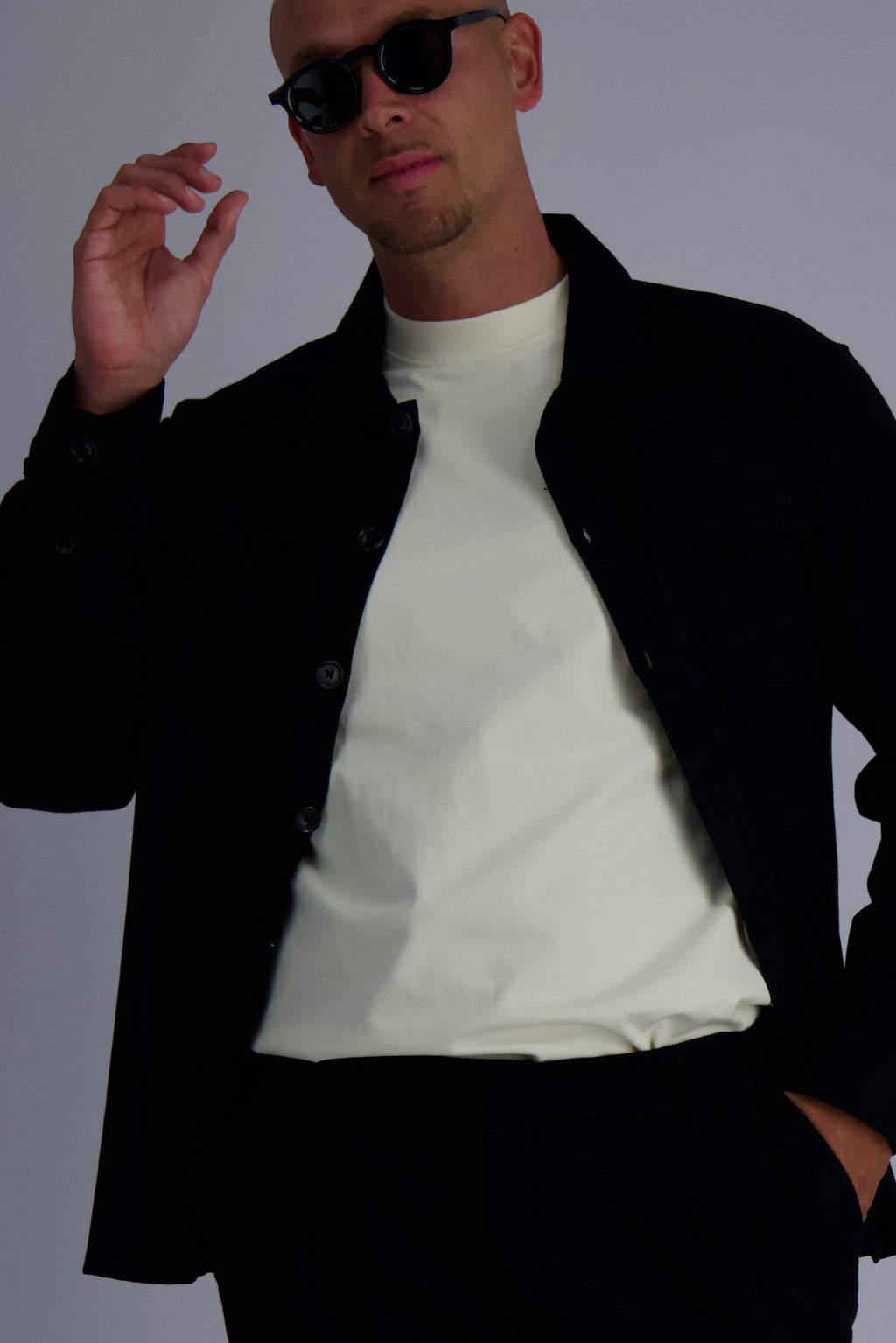 WOOL TECH OVERSHIRT | BLACK