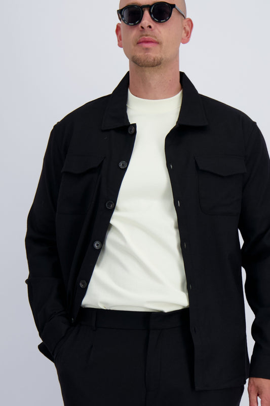 WOOL TECH OVERSHIRT | BLACK
