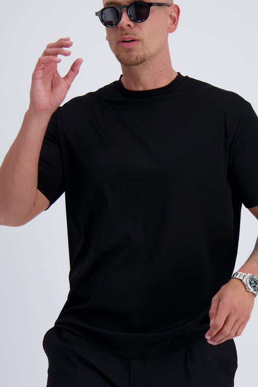 MERCERISED T-SHIRT | BLACK