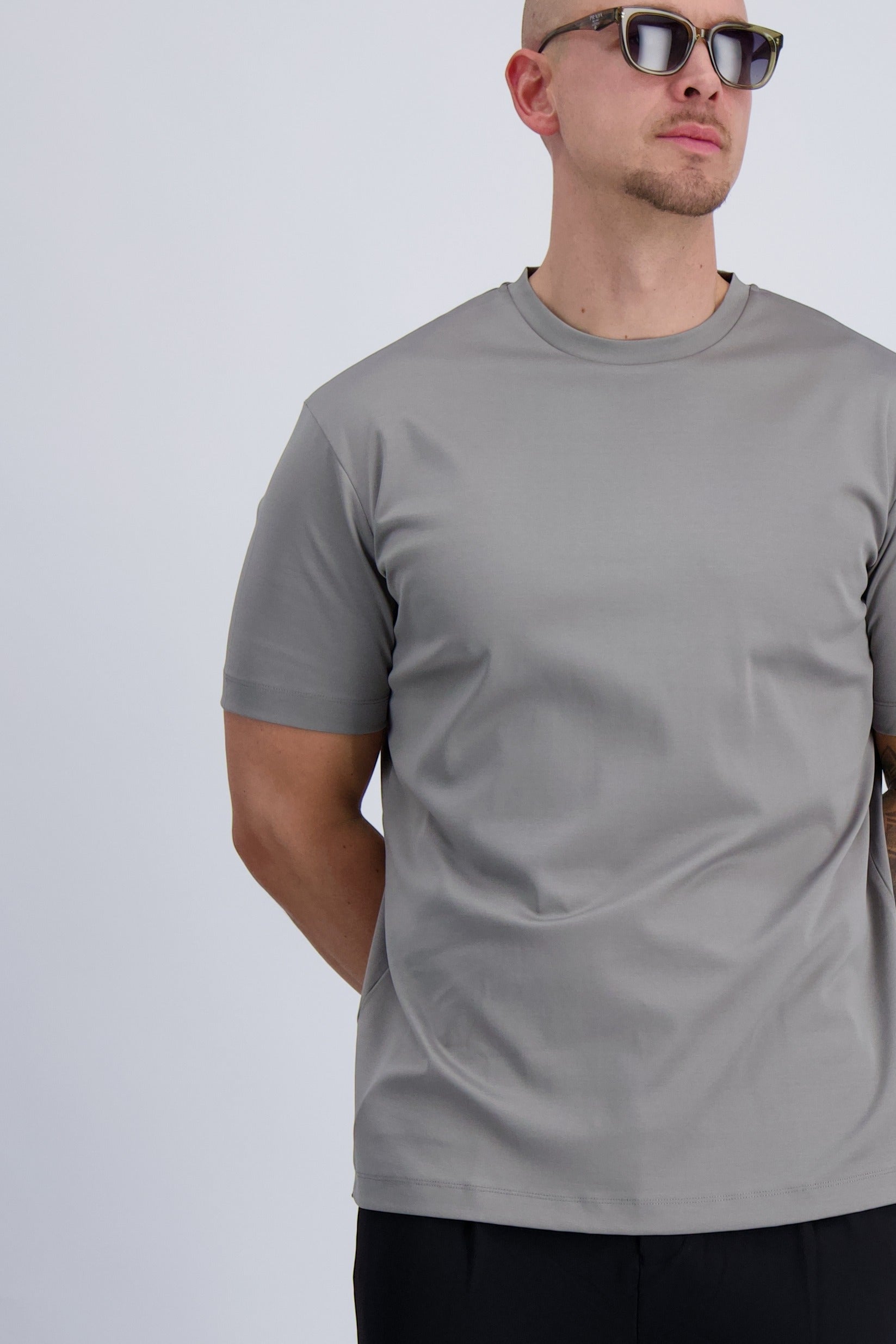 MERCERISED T-SHIRT | STONE GREY