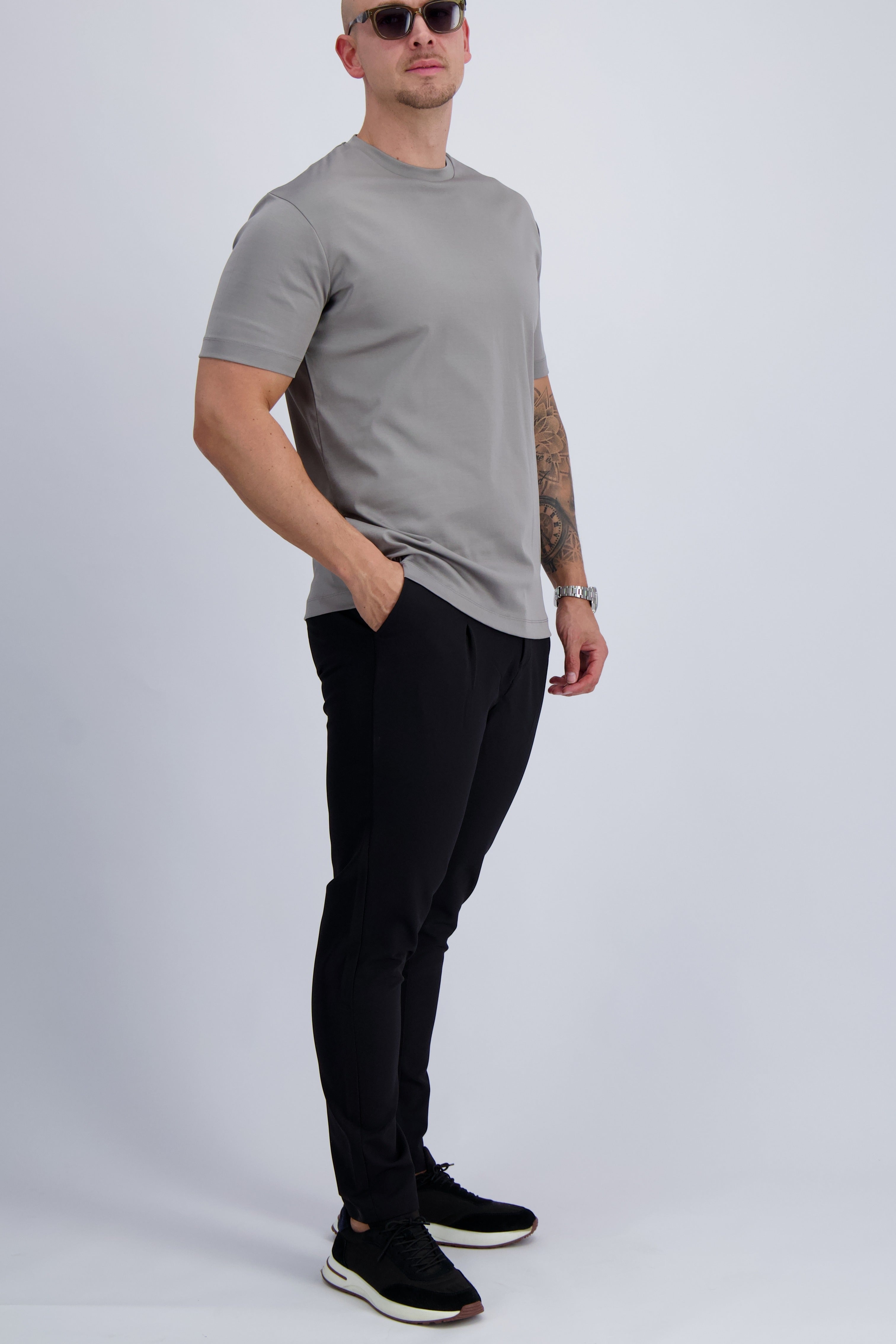 MERCERISED T-SHIRT | STONE GREY
