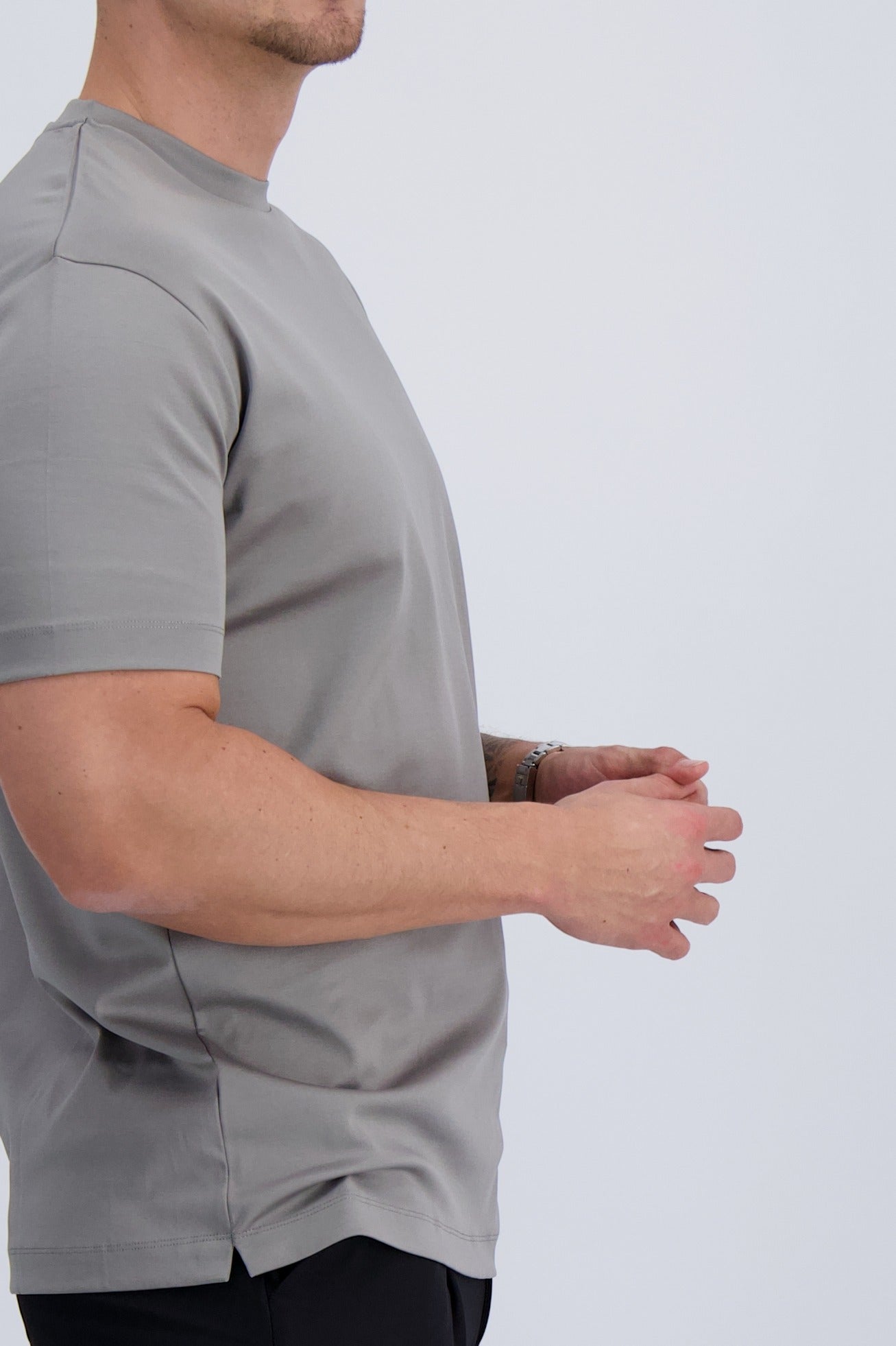 MERCERISED T-SHIRT | STONE GREY