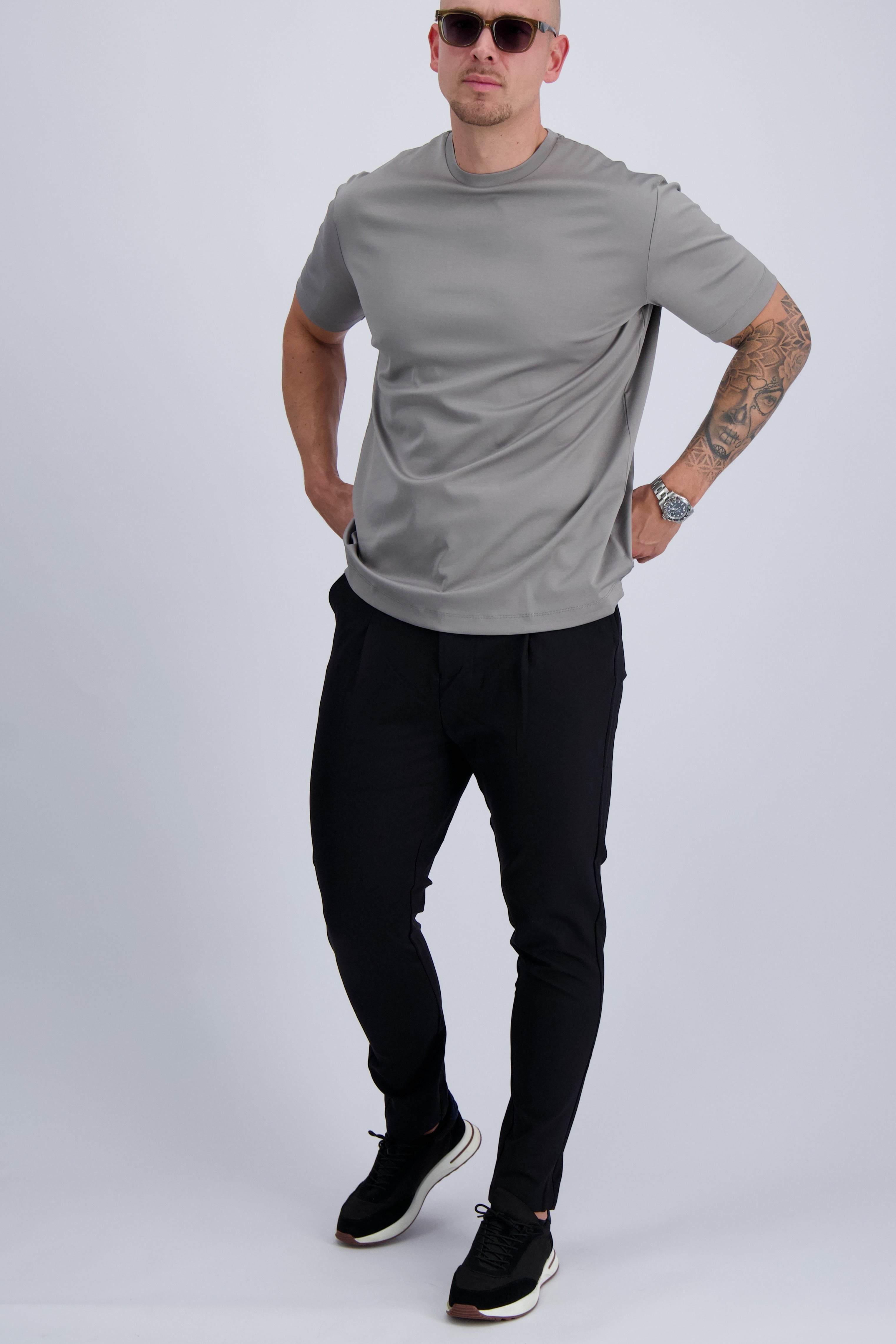 MERCERISED T-SHIRT | STONE GREY