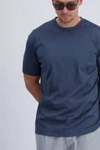 MERCERISED T-SHIRT | JEANS BLUE