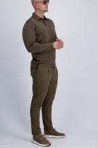 MERCERISED POLO LS | COFFEE